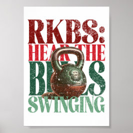 Poster Kettlebell Swings Divertido Versão de Natal Malhaç