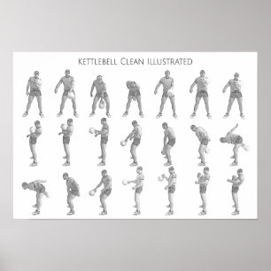 Poster Kettlebell um braço limpo