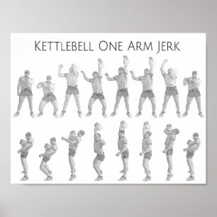 Póster Kettlebell um empurrão do braço