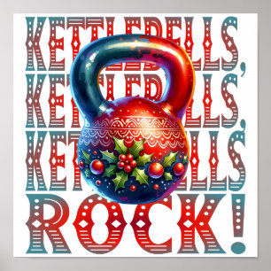 Poster Kettlebells Rocha Malhação Natal Feriado Divertido