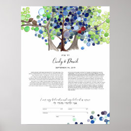 Poster Ketubah, Personalizada Judaica Interreligiosa - Fl