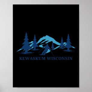 Poster Kewaskum Wisconsin Ski Resort Skiier