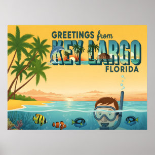 Poster Key Largo Flórida – Férias Tropicais