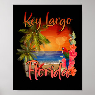 Poster Key Largo Florida Keys Tropical Beach Sunset