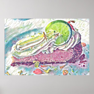 Poster Key Limão Pie Watercolor de Key West, Florida