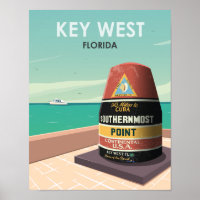 Key West Florida Mile Zero Viagens vintage