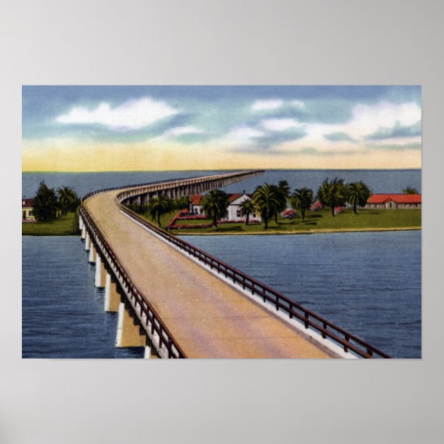Póster Key West Florida Pigeon Key (Frente)