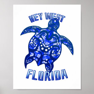 Poster Key West Florida Vacation Tribal Turtle
