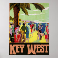 Key West Florida Viagem Vintage Trabalho de arte