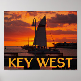 Póster Key West Sunset com Boats