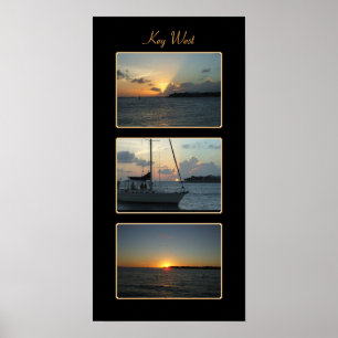 Póster Key West sunset triptych