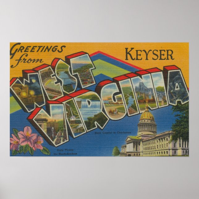 Poster Keyser, Virgínia Ocidental - Cenas com Letras Gran (Frente)