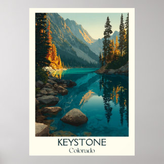 Poster Keystone Colorado Vintage Mountain Lake Art