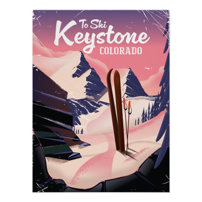 Póster Keystone para esqui (Frente)