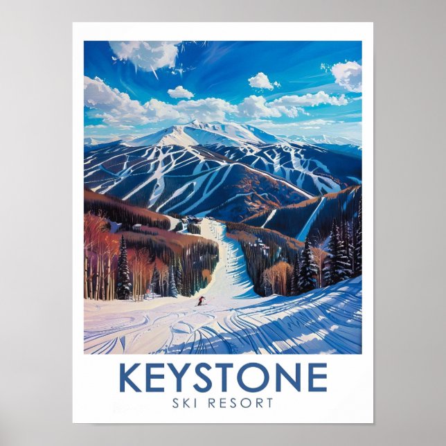 Poster Keystone Ski Resort Art - Dercum Mountain Print -  (Frente)