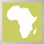 Póster Khaki Audacious África<br><div class="desc">O mapa africano traçado em branco com cores contrastantes na paleta "Safari" de Emporio Moffa inspirada pela ousada aventura e natureza selvagem do continente.</div>