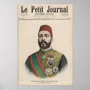 Póster Khedive do Pasha de Twefik de Egipto