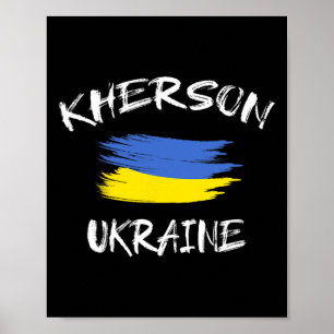 Poster Kherson Ucrânia Lembrança Bandeira do País Ucrania
