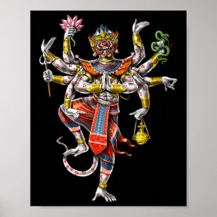 Poster Khmer Hanuman Reamker tradicional dança no Camboja