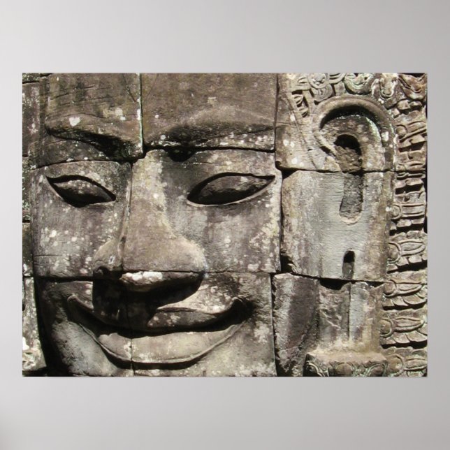 Póster Khmer Stone Face ... Bayon Temple, Camboja (Frente)