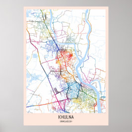 Poster Khulna Bangladesh City Map