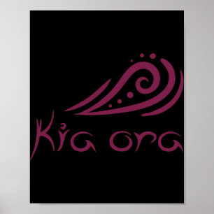 Poster Kia Ora Olá Onda Em Maori Neozelandês Linésio