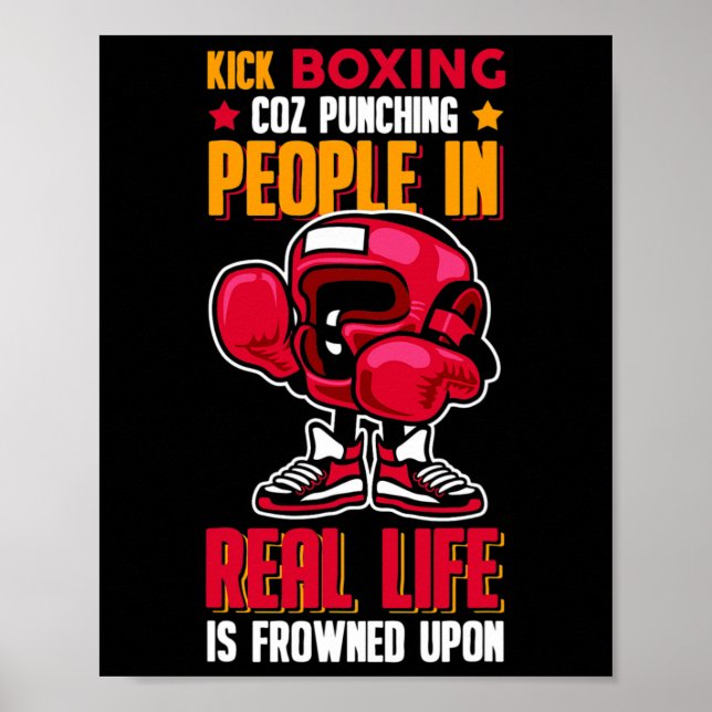 Poster Kick Boxing Soco em Pessoas Desaprovado (Frente)