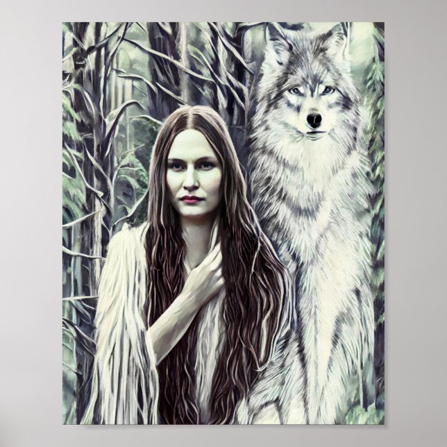 Poster Kickapoo Indian Brujah White Wolf arte original (Frente)