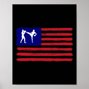 Poster Kickboxing 4 de Julho Patriótico Distressed Americ