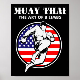Poster Kickboxing Artes Marciais A Arte Dos 8 Membros Mua