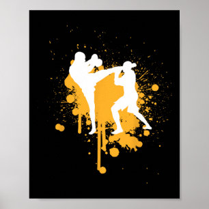 Poster Kickboxing Artes Marciais Boxe Mma Sparring Lutado