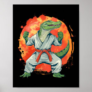 Poster Kickboxing Crocodilo Taekwondo Caratê Mma Engraçad