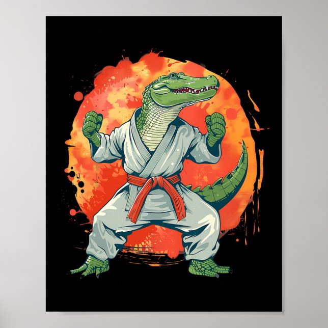 Poster Kickboxing Crocodilo Taekwondo Karate Mma Engraçad (Frente)