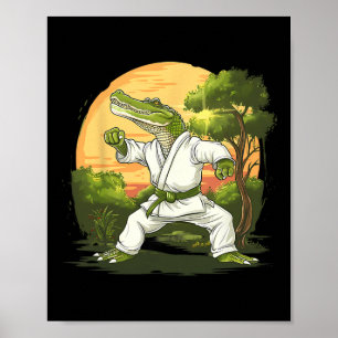 Poster Kickboxing Crocodilo Taekwondo Karate Mma Engraçad
