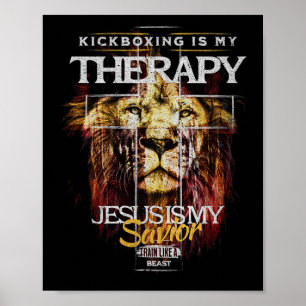Poster Kickboxing É Minha Terapia Jesus Meu Salvador Luta