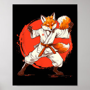 Poster Kickboxing Fox Taekwondo Karate Mma Engraçado Mart