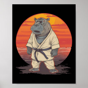 Poster Kickboxing Hippo Artes Marciais Caratê Jiu-jitsu M