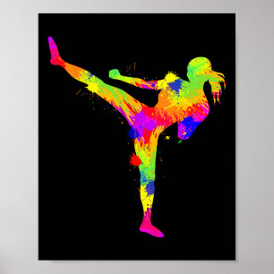Poster Kickboxing Kickboxer Caratê Mulheres Meninas Crian