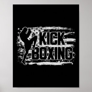 Poster Kickboxing Kickboxer EUA Bandeira Americana Presen