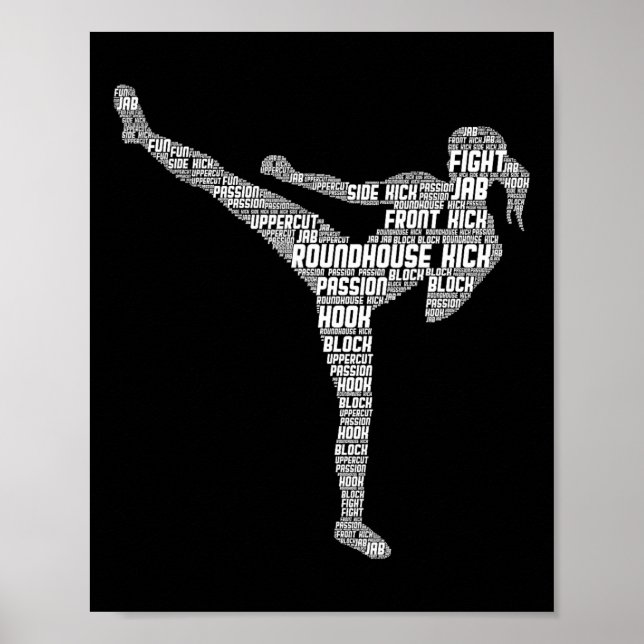Poster Kickboxing Kickboxer Karate Meninas Mulheres Crian (Frente)