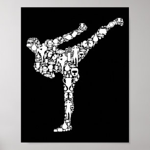 Poster Kickboxing Kickboxer Karate Meninos Crianças Homen
