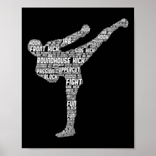 Poster Kickboxing Kickboxer Taekwondo Karate Crianças Men