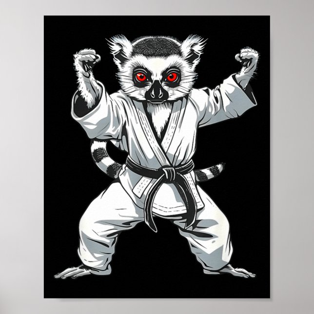 Poster Kickboxing Lêmure Artes Marciais Caratê Jiu-Jitsu  (Frente)