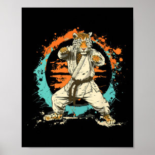 Poster Kickboxing Leopardo Taekwondo Caratê Mma Artes Mar