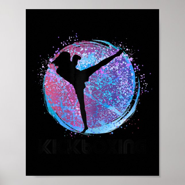 Poster Kickboxing Mulheres Meninas Crianças Kickboxer Box (Frente)