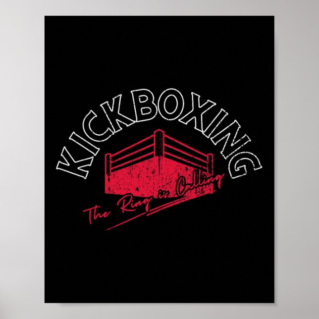 Poster Kickboxing O Ring Está Chamando  (Frente)