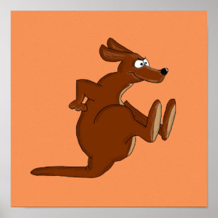 Poster Kicking cangaroo