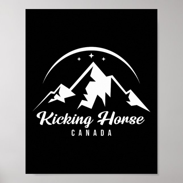Poster Kicking Horse Canada Ski Resort Skiboardin (Frente)