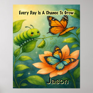Poster Kid Affirmation: Every Day Is A chance To Grow
