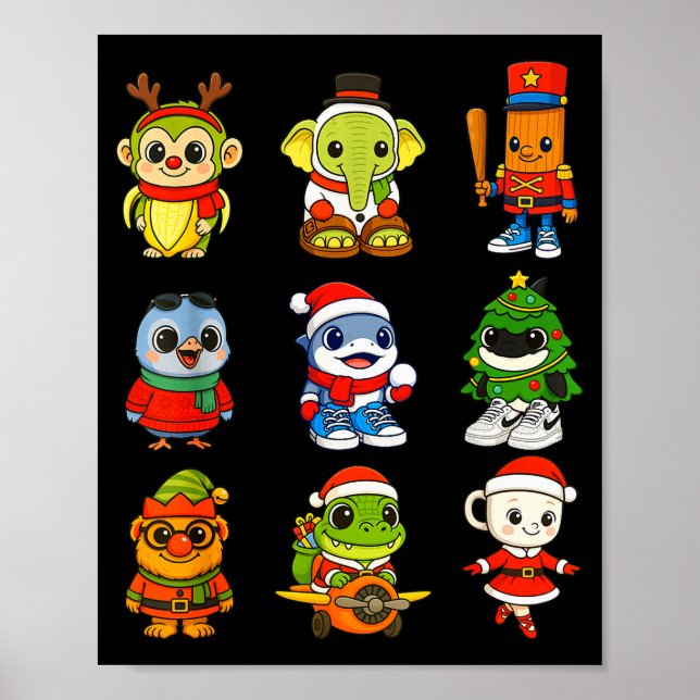 Poster Kid Brainrot Pajama Christmas 2025 Holiday Los Dic (Frente)